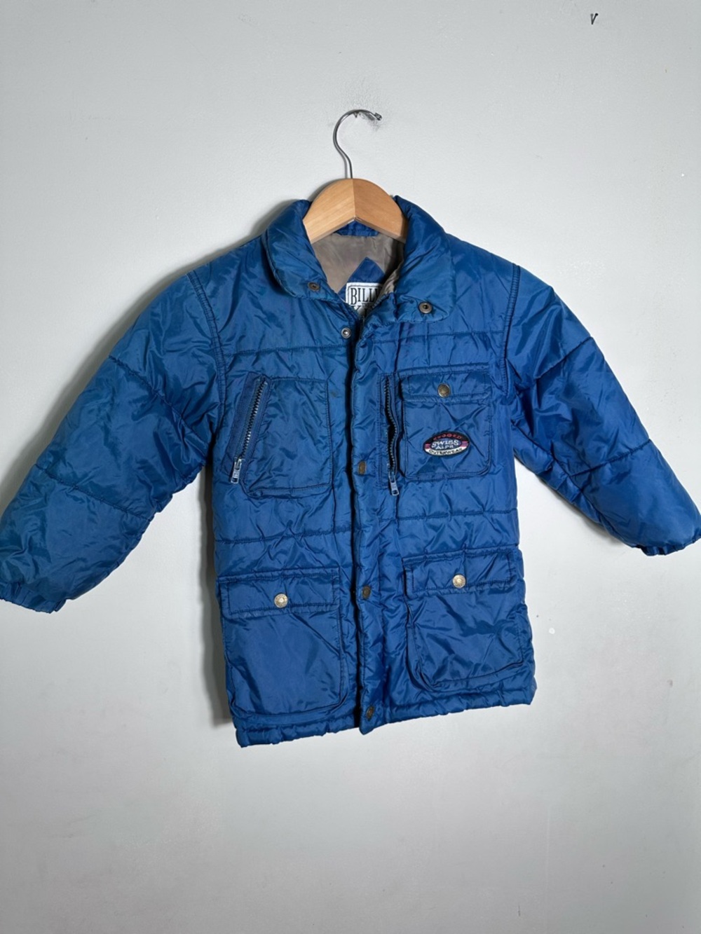 Vintage Blue Kids Puffer Jacket by Billy the Kid